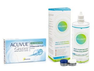 Acuvue Oasys for Presbyopia (6 lentilles) + Solunate Multi-Purpose 400 ml avec étui