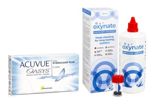 Acuvue Oasys (6 lentilles) + Oxynate Peroxide 380 ml avec étui
