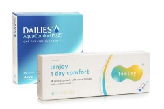 DAILIES AquaComfort Plus (90 lentilles) + Lenjoy 1 Day Comfort (10 lentilles)
