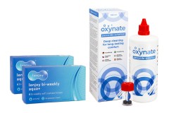 Lenjoy Bi-weekly Aqua+ (12 lentilles) + Oxynate Peroxide 380 ml avec étui