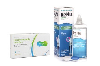 Lenjoy Monthly Comfort (6 lentilles) + ReNu MultiPlus 360 ml avec étui