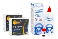 Lenjoy Monthly Day & Night (12 lentilles) + Oxynate Peroxide 380 ml avec étui