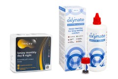 Lenjoy Monthly Day & Night (6 lentilles) + Oxynate Peroxide 380 ml avec étui