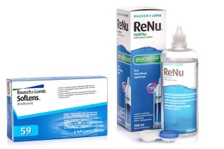 SofLens 59 (6 lentilles) + ReNu MultiPlus 360 ml avec étui